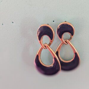 Vintage Double-Toned Teardrop Earrings - Retro Statement Jewelry